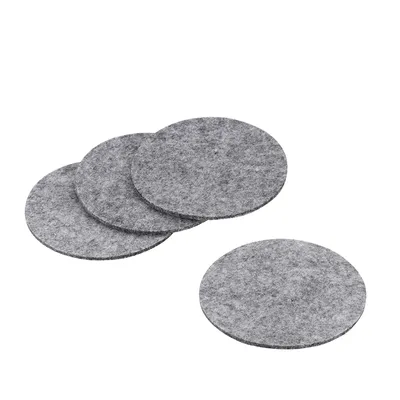 Produktbild von Glas Untersetzer Filz keck und lang Serie ALIA hellgrau 10 cm 4 Teilig