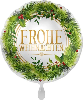 Produktbild von Folienballon "Frohe Weihnachten" Ø 43cm Weihnachtsballon rund