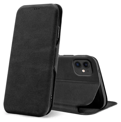 Zdjęcie produktu dla Etui z klapką Conie retro do iPhone'a 11 z etui na karty i wszechstronną ochroną w kolorze czarnym