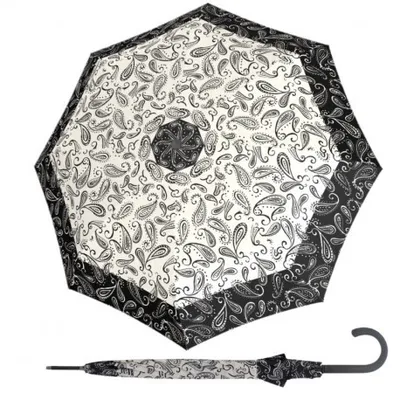 Obrázek produktu pro Doppler Fiber Flex AC Black&White Paisley - dámský holový vystřelovací deštník
