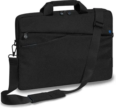 Image de Sac à bandoulière pour ordinateur portable 15,6 pouces, noir/bleu