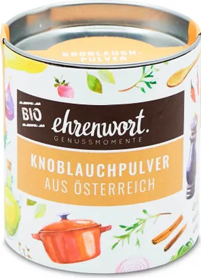 Produktbild von Ehrenwort Knoblauchpulver aus Österreich 45g - Pikante Knoblauchnoten in feinem Pulver - unkompliziert einsetzbar in jeder Küche von ehrenwort