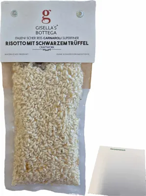 Produktbild von Gisellas Bottega Risotto mit schwarzem Trüffel (200g Packung) + usy Block