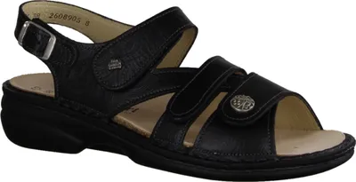 Produktbild von Finn Comfort Gomera Damenschuhe, bequeme Sandale, Leder, Schwarz - Damenschuhe Sandale bequem / lose Einlage, Schwarz, leder (arabesque)