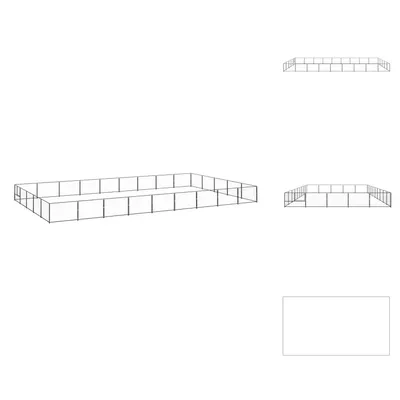 Produktbild von vidaXL Hundezwinger Schwarz 45 m² Stahl -  Hundezwinger & -ausläufe