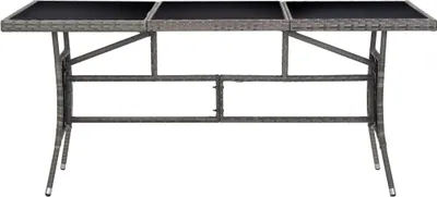 Produktbild von vidaXL Gartentisch Grau 170 x 80 x 74 cm Poly Rattan