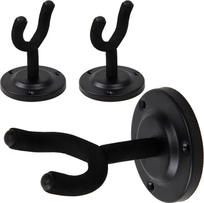 Produktbild von Wandhalterung für Gitarren | Metall mit Moosgummi Bezug | inkl. Montagematerial | 1-3 er Set | Halterung Gitarre Skateboard Scooter Gitarrenhalter