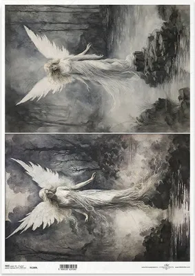Produktbild von Reispapier Decoupage Bastelpapier für Decoupage A3 ITD-1389L Engel, Engelwurz