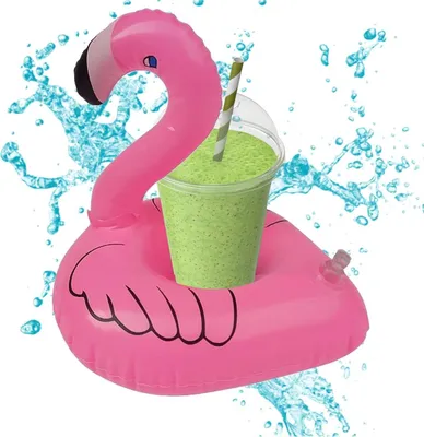 Produktbild von Aufblasbarer Flamingo Getränkehalter - Schwimmender Becher & Dosenhalter für Poolpartys - aufblasbar Schwimmreif