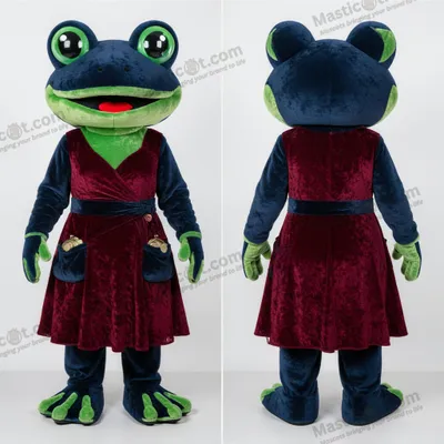 Produktbild von Plüsch-Frosch-Maskottchen MASTICOT in Marineblau