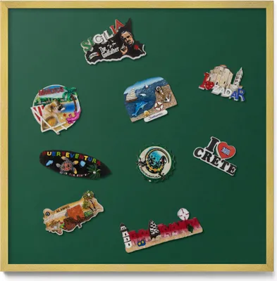 Produktbild von Magnettafel 50x50 cm – Goldener Rahmen – Farbe Dunkelgrün – Magnetboard, Magnettafel, Magnetpinnwand, Wohnzimmer & Kinderzimmer