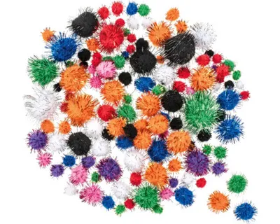 Produktbild von Pompon Mix Glitter 15-30 mm 100 Stück