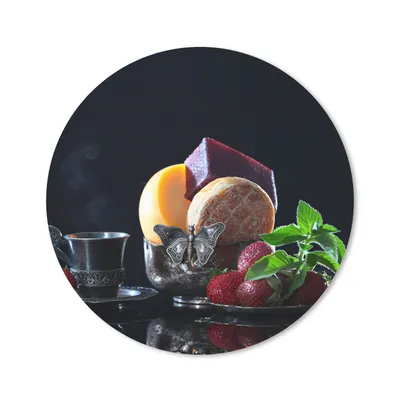 Produktbild von MuchoWow® Mauspad Mousepad Rustikal - Obst - Käse - Tisch - Stilleben 50x50 cm - Mousepads - Maus Mat - Pad - Mausunterlage - Vinyl