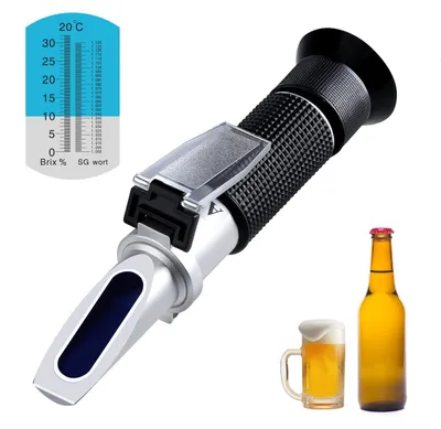 Produktbild von Bierrefraktometer Brix-Refraktometer Brix-Messgerät - Stammwürze 1,000-1,130 - Brix 0-32 % - Mit Hartschalenkoffer