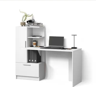 Produktbild von Schreibtisch Livinity Lorena Weiß 150 x 120.1 cm mit 2 Türen, Model 57367