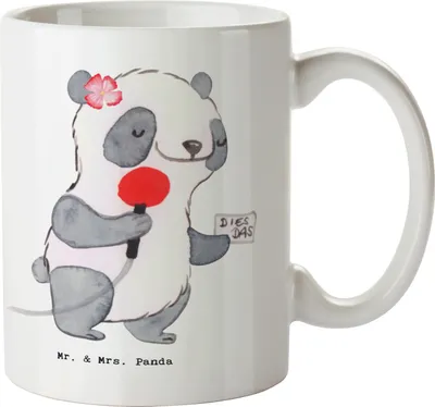 Produktbild von Mr. & Mrs. Panda Tasse Pressesprecherin Herz - Weiß - Geschenk, Kaffeebecher, Dekotasse, Teetasse, Pott, Becher