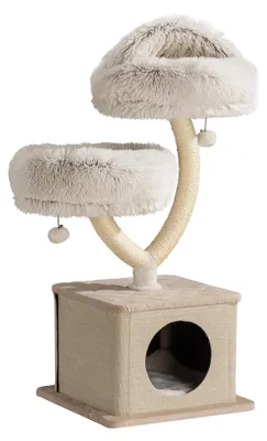 Image de Arbre à chat design, 95 cm, avec peluche et sisal