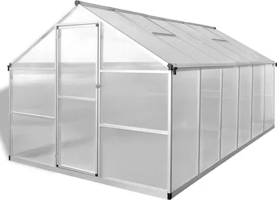 Produktbild von vidaXL Gewächshaus mit Fundament Verstärkt Aluminium 9,025 m²