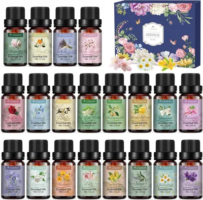 Productafbeelding van Essentiële olie set 20 stuks, 10 ml per fles, voor aromatherapie