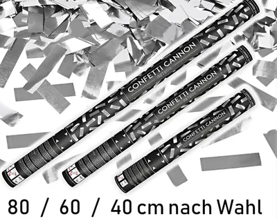 Produktbild von PartyDeco TUKM60-018, Konfettikanone, Silber, 1 Farben, 600 mm, 1 Stück(e)