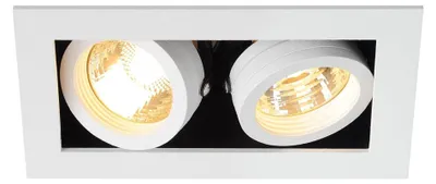 Imagen del producto de SLV KADUX 2, foco empotrable GU10, rectangular, blanco mate, máximo 2 x 50W
