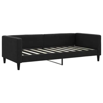 Image de vidaXL Lit de jour noir 90x190 cm Tissu