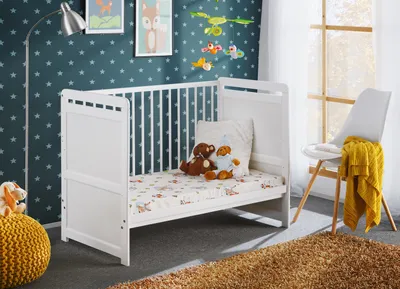 Produktbild von TYMEK Kinderbett 120x60 weißes Bett mit Matratze