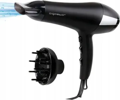 Obrázek produktu pro Aigostar Monique 2400W fén na vlasy s iontovým difuzérem 3 teploty, 2 rychlosti, černý