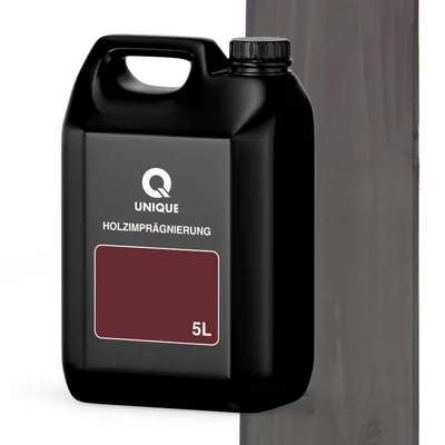 Produktbild von Q UNIQUE Holzimprägnierung  Anthrazit 5 L Holzschutz 2 In 1 Grundierung Mit Schutz Farbimprägnierung Imprägniermittel Innen & Außen