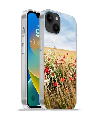 Produktbild von MuchoWow® Handyhülle Schutzhülle Hülle für Apple iPhone 14 Plus - Soft case Wolken - Blumen - Rot Silikon Softcase Handy Hülle - Abbildung