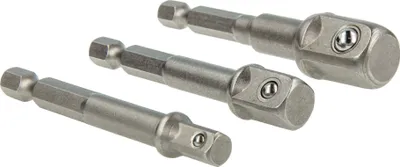 Produktbild von MASTERPROOF PROFESSIONAL Stecknuss - Adapter-Satz für Akkuschrauber / Bohrmaschine, 3-teilig, 1/4 3/8 1/2 Zoll