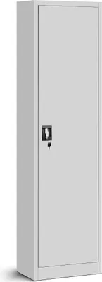 Produktbild von Büroschrank Aktenschrank Metallschrank Lagerschrank 4 Fachböden Flügeltür Pulverbeschichtung Stahlblech 185 cm x 45 cm x 40 cm Farbe: grau