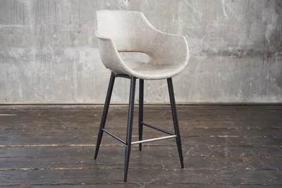 Produktbild von KAWOLA Barhocker ZAJA Barstuhl Sitzhöhe 76 cm Microfaser creme weiß