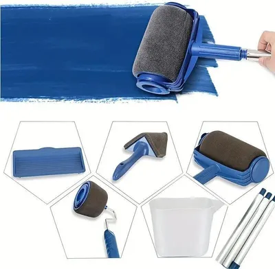 Produktbild von Profi Maler Set, Farbroller mit Tank für tropffreies Streichen – Fertig in Rekordzeit, Farbroller Set mit Kantenroller & Eckenstreichen - PRIMEPAINTER