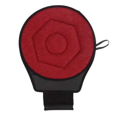Image de Coussin rond pour voiture, pivotant à 360 degrés, forme géométrique en losange, coussin d'assise pivotant portable pour les personnes âgées, bordeaux