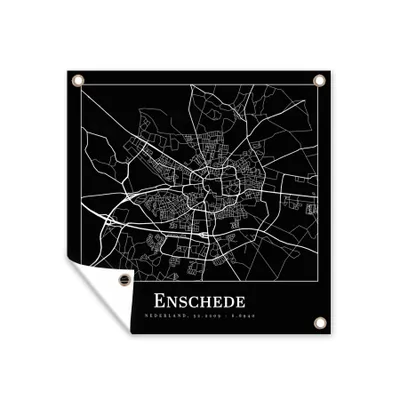 Obrázek produktu pro MuchoWow® Zahradní plakáty - Mapa - Enschede - Mapa města - Mapa města - 200x200 cm - Zahradní dekorace