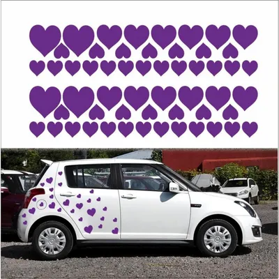 Immagine prodotto di Set di adesivi per auto, 56 pezzi, colore viola, impermeabili, in vinile, universali