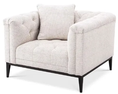 Produktbild von Casa Padrino Luxus Chesterfield Sessel mit Kissen Weiß / Rotguss 103 x 97 x H. 75 cm - Wohnzimmer Sessel - Hotel Sessel - Wohnzimmer Möbel - Chesterfield Möbel - Luxus Möbel - Luxus Einrichtung