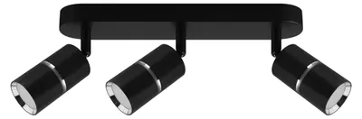 Zdjęcie produktu dla Lampa sufitowa GU10 3 światła czarny/chrom aluminium