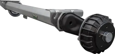 Produktbild von AL-KO COMPACT gebremste Anhängerachse 1500 kg 5x112 1200 mm 1650 mm Bremsachse für PKW Anhänger Autoanhänger Transportanhänger Autotransporter Lastanh