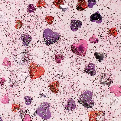 Produktbild von Glitterglue Flasche 53ml Confetti Herzen rot/pink