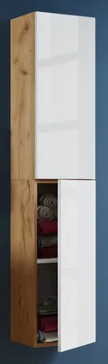 Produktbild von VCM Holz Badezimmerschrank | Badmöbel | Wandregal | Badezimmer | Badschrank | Hochschrank | Maße ca. H. 150 x B. 33 x T. 22 cm - Lendas