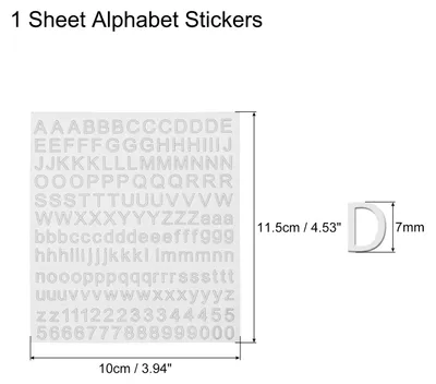 Produktbild von 1 Bl?tter Nummern Buchstaben Aufkleber, 7mm Stereo Selbstklebende  Buchstaben Zahlen Kit fš¹r Postfach,Schilder,Adressnummer,DIY Scrapbooking, Silber (185 Stš¹ck/Bl?tter)