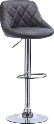 Obrázek produktu pro Designová barová židle Daria - S opěradlem - Robustní - Ergonomická barová židle - Výška 60-82 cm - Šedá - 1 kus - Do kuchyně a baru - Výškově nastavitelná