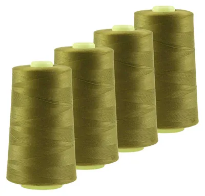 Produktbild von 4 x 4572m Qualitäts Overlock-Garn  Overlock-Nähgarn Farben 581 bis 620, Farbe:A595 honiggelb