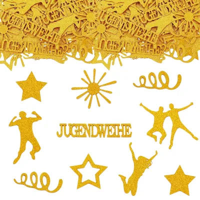 Productafbeelding van Streudecoratie voor Jongerenfeest - Goudkleurig Glitterconfetti - 100 Stuks