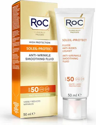 Immagine prodotto di Roc Fluido Solare Viso Spf 50+ Anti-Rughe Levigante 50 Ml