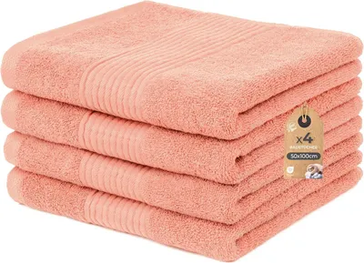 Obrázok produktu pre Cloud Pillow, sada 4 uterákov, 50 x 100 cm, 100 % bavlna, froté s gramážou 500 g/m², mäkké, vysoko savé, certifikát Oeko-TEX, ideálne do kúpeľne, pre hostí a do wellnessu (ružová)