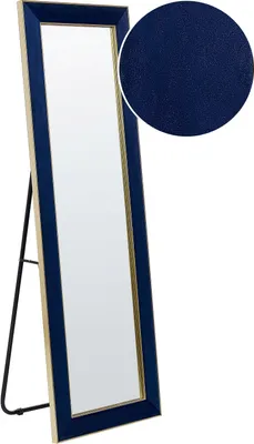 Obrázok produktu pre BELIANI Stojace zrkadlo modrý zamatový rám 50 x 150 cm so stojanom dekoratívny rám glamour dizajn