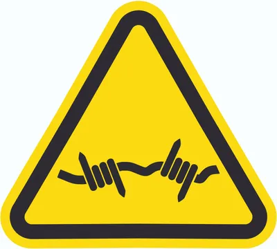 Produktbild von Achtung Stacheldraht Symbol Aufkleber Dreieck D400mm